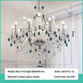 Decorbites blue crystal chandelier living room teal pendant light