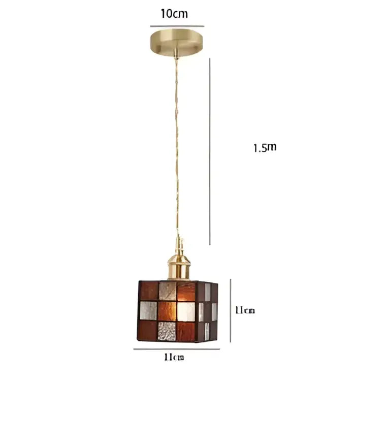 Decorbites blue glass pendant light with black lace for bedroom