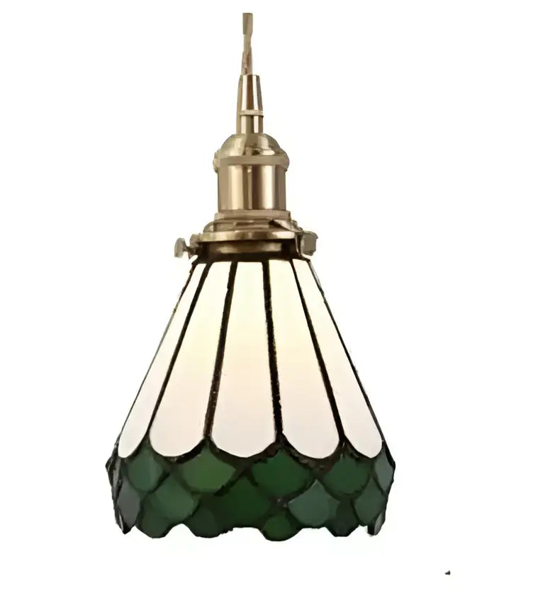 Decorbites blue glass pendant light with black lace for bedroom