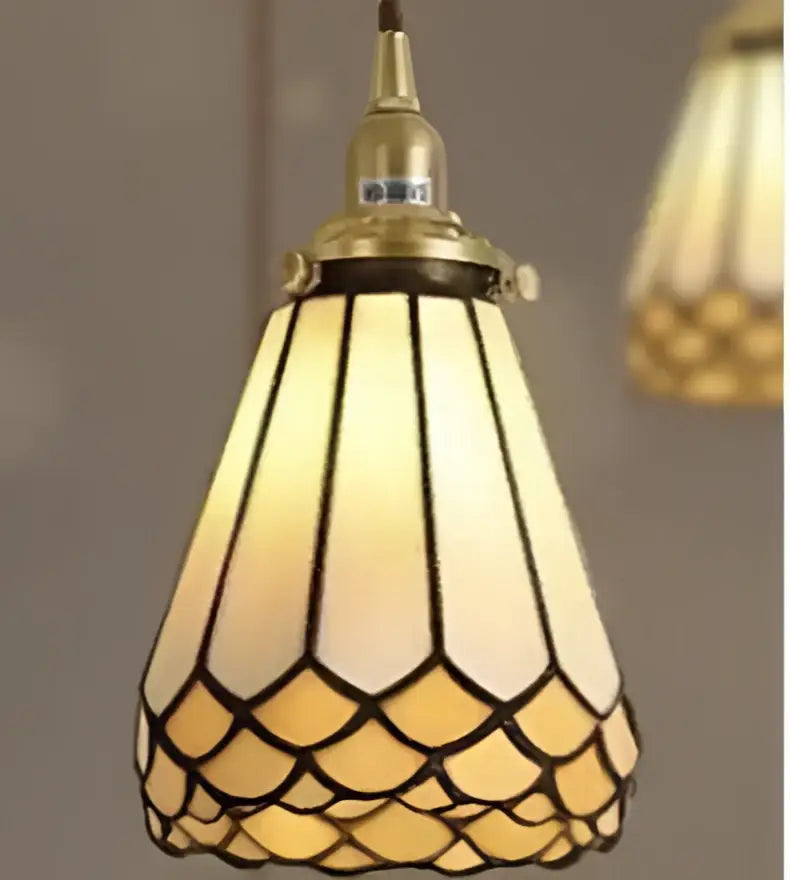 Decorbites blue glass pendant light with black lace for bedroom