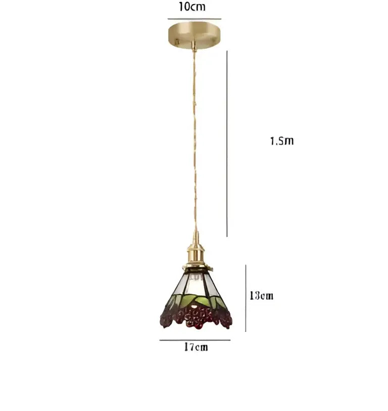 Decorbites blue glass pendant light with gold lace for dining room