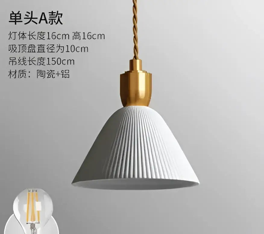 Decorbites blue glass pendant light with gold lace for dining room
