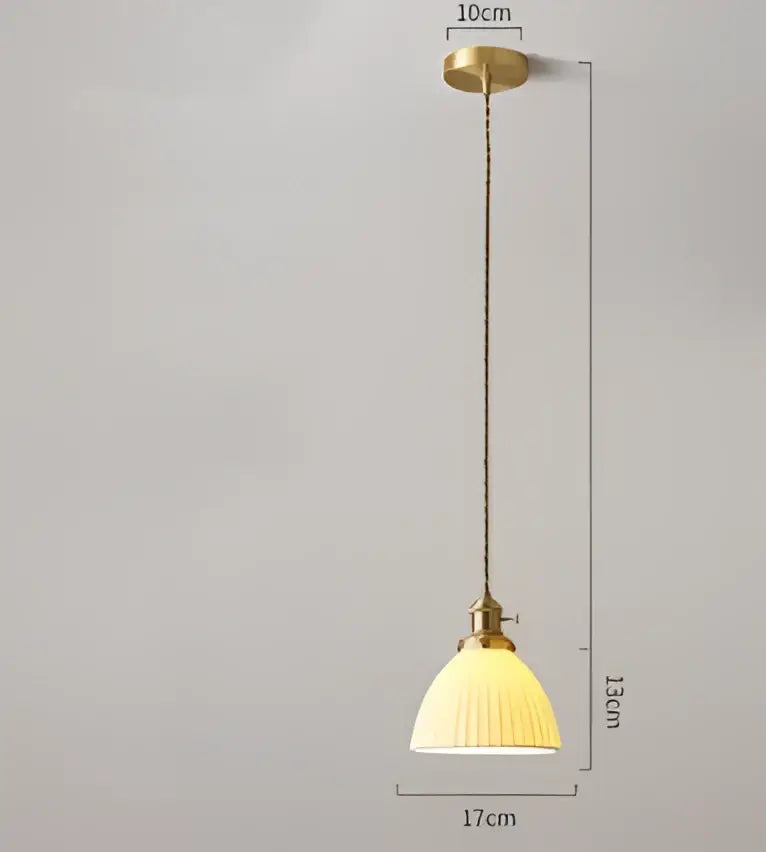 Decorbites blue glass pendant light with gold lace for dining room