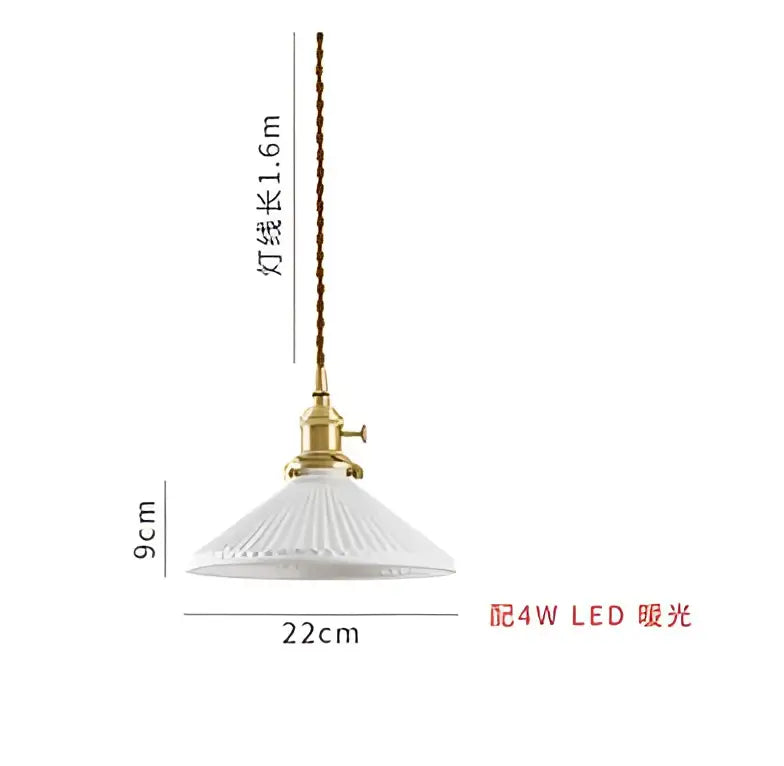Decorbites blue glass pendant light with gold lace for dining room
