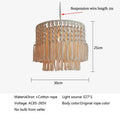 Bohemia cotton rope chandelier cream macrame dining room pendant light
