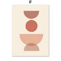 Bohemian abstract geometry earth tone wall art canvas living room