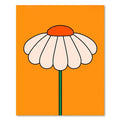 Boho sunset orange daisy art print living room wall decor