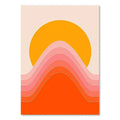 Retro stripes art boho sunset prints living room art prints
