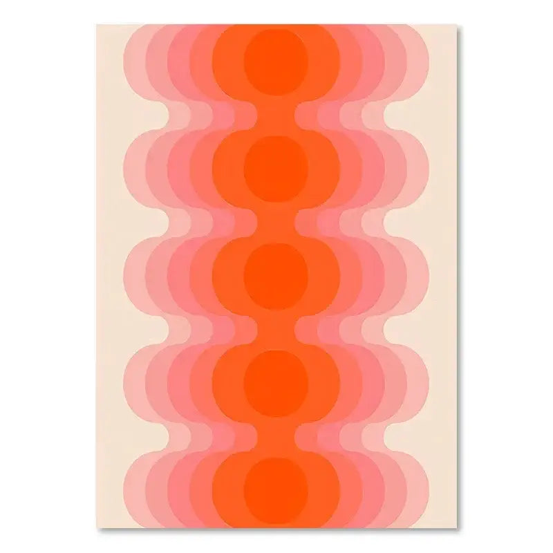 Retro boho sunset art prints peach & orange living room decor