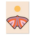 Boho sunset moth purple & orange art prints living room decor