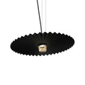 Decorbites boomerang wood black & cream pleated fan dining room lamp