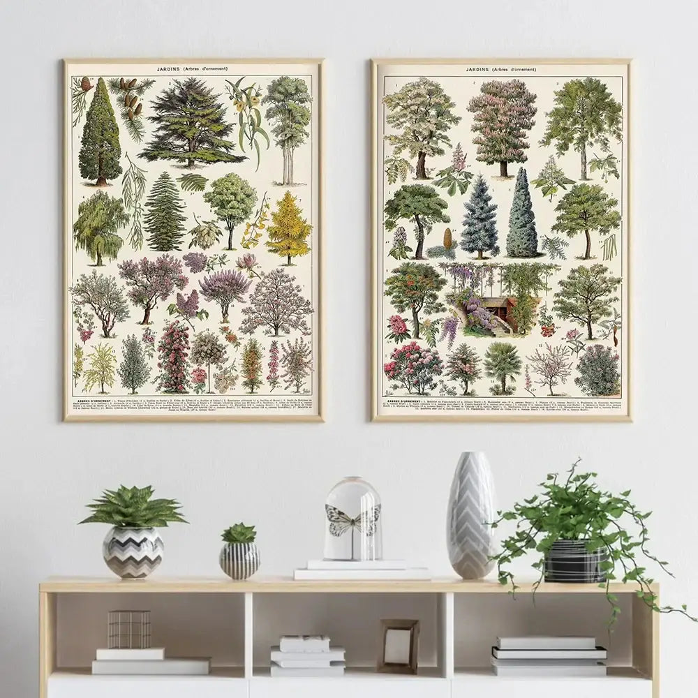 Adolphe millot encyclopedia botanical framed wall art living room decor