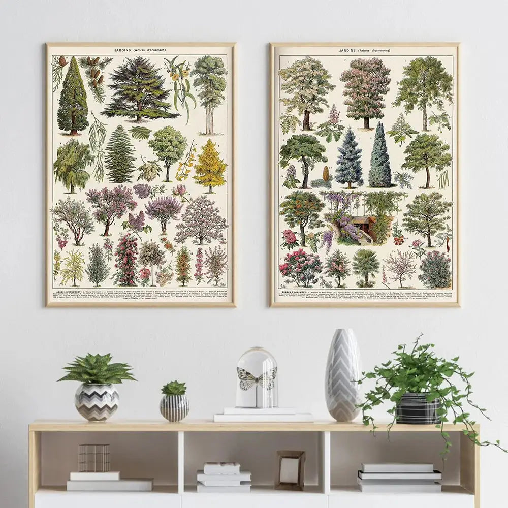 Adolphe millot encyclopedia botanical framed wall art living room decor