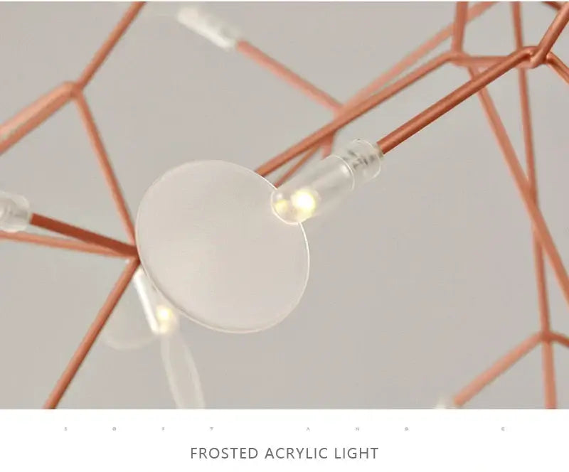 Modern rose gold & black branch design chandelier – living room light