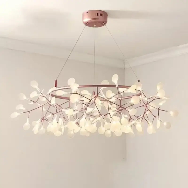 Modern rose gold & black branch design chandelier – living room light