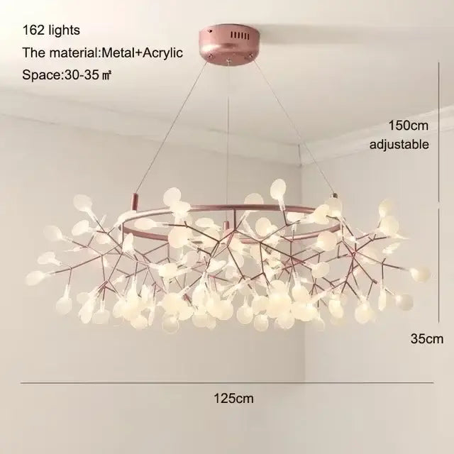 Modern rose gold & black branch design chandelier – living room light