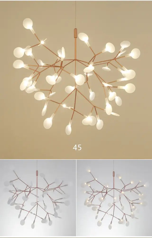 Modern rose gold & black branch design chandelier – living room light
