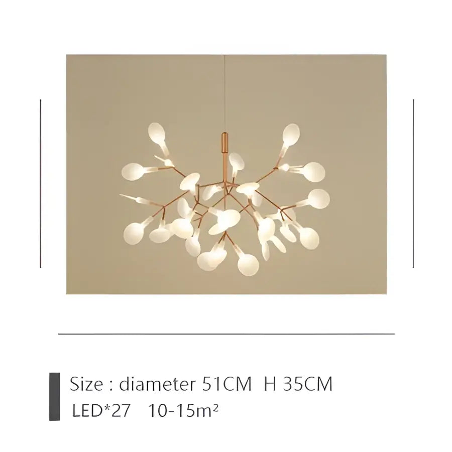 Modern rose gold & black branch design chandelier – living room light
