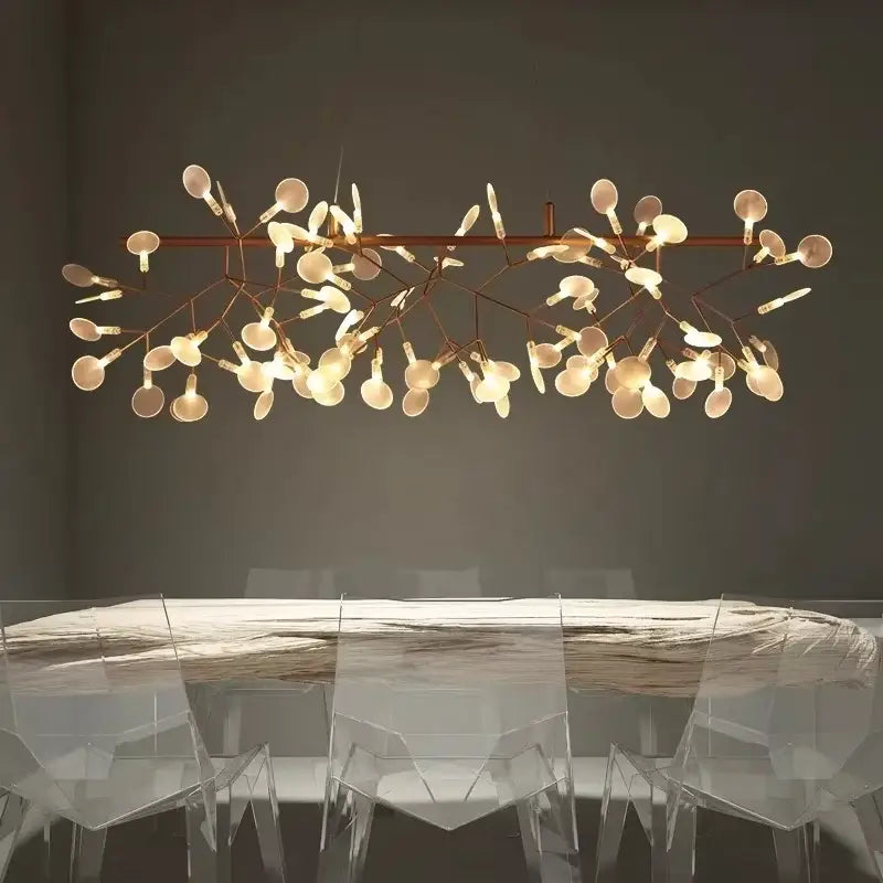 Modern rose gold & black branch design chandelier – living room light