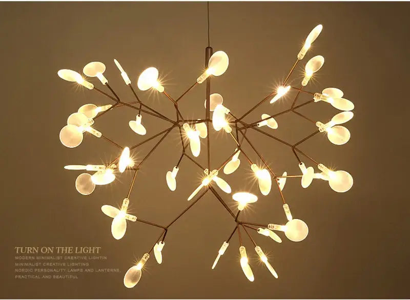 Modern rose gold & black branch design chandelier – living room light