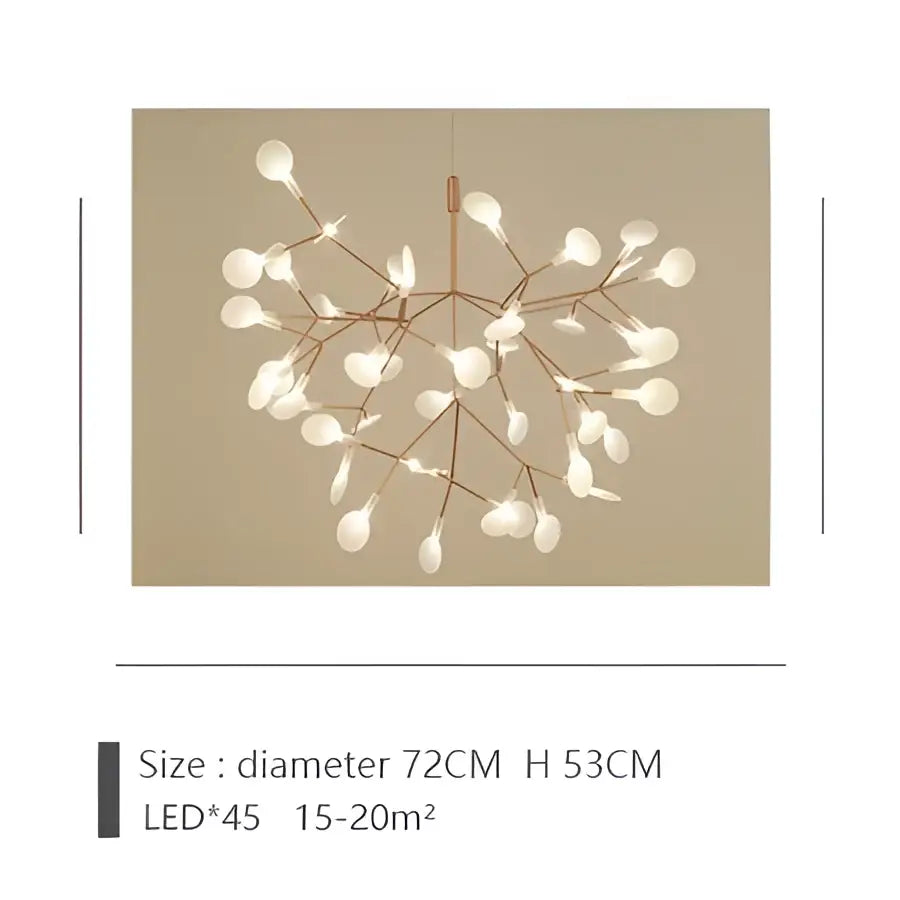 Modern rose gold & black branch design chandelier – living room light