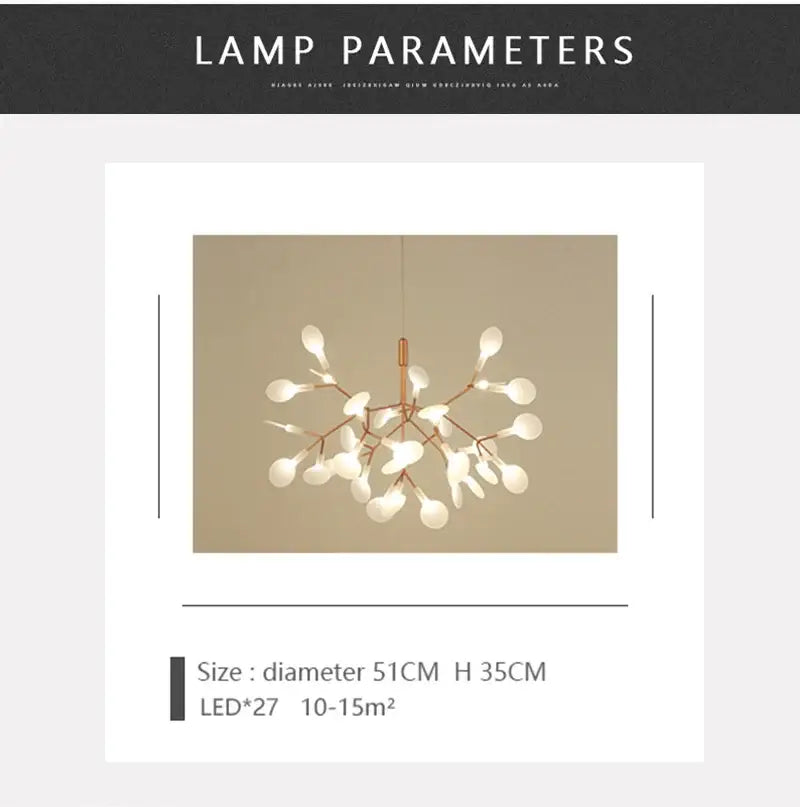 Modern rose gold & black branch design chandelier – living room light