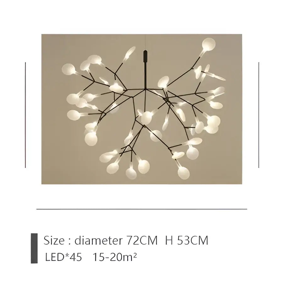 Modern rose gold & black branch design chandelier – living room light
