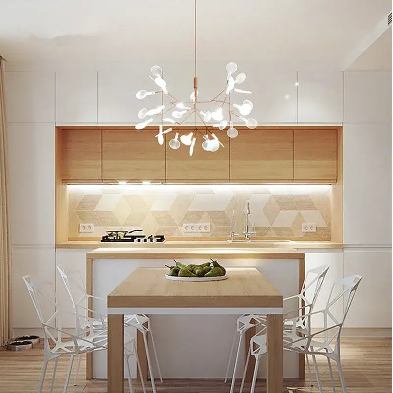 Modern rose gold & black branch design chandelier – living room light