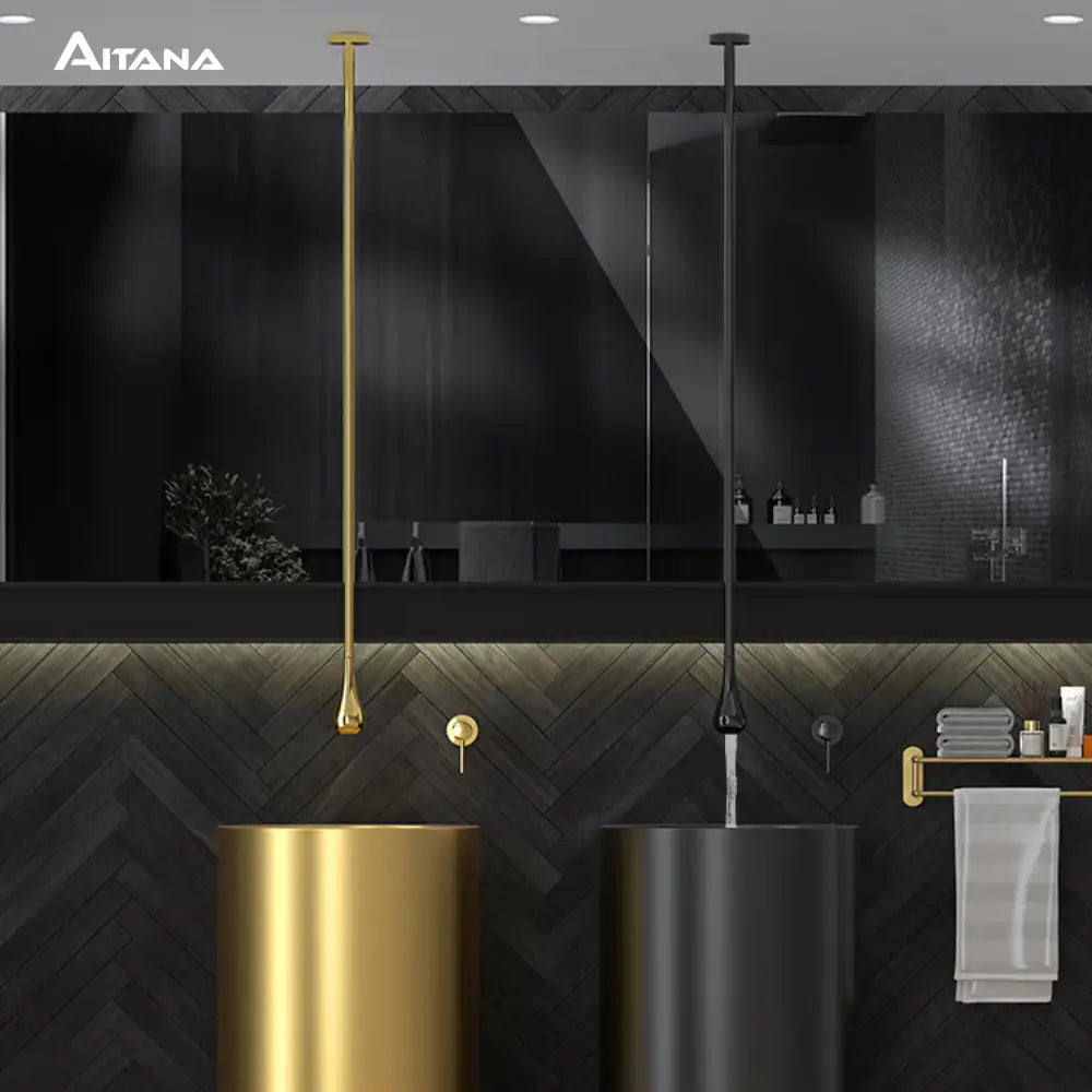 Modern brass black single handle faucet bathroom pendant light