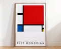 Mid century bauhaus geometric mondrian canvas art – living room framed print