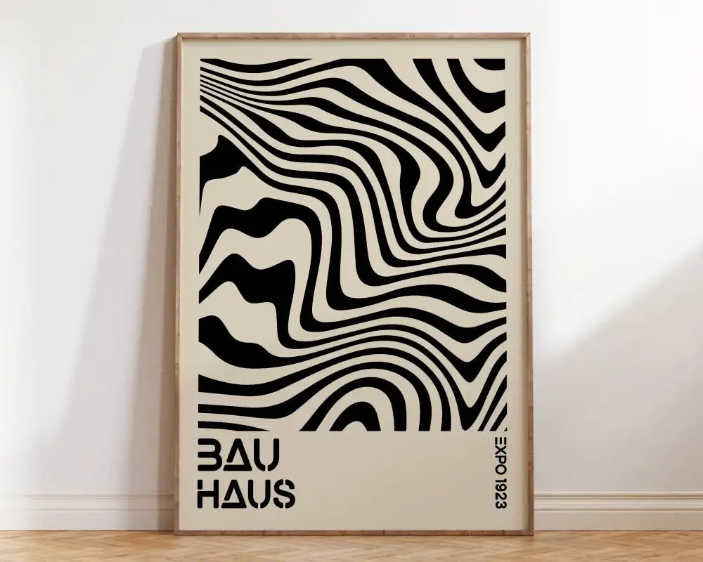 Bauhaus blue bright geometric canvas print living room wall decor