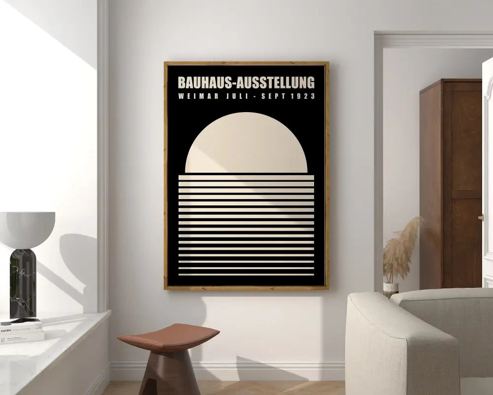 Bauhaus red & blue geometric eye canvas print living room wall art