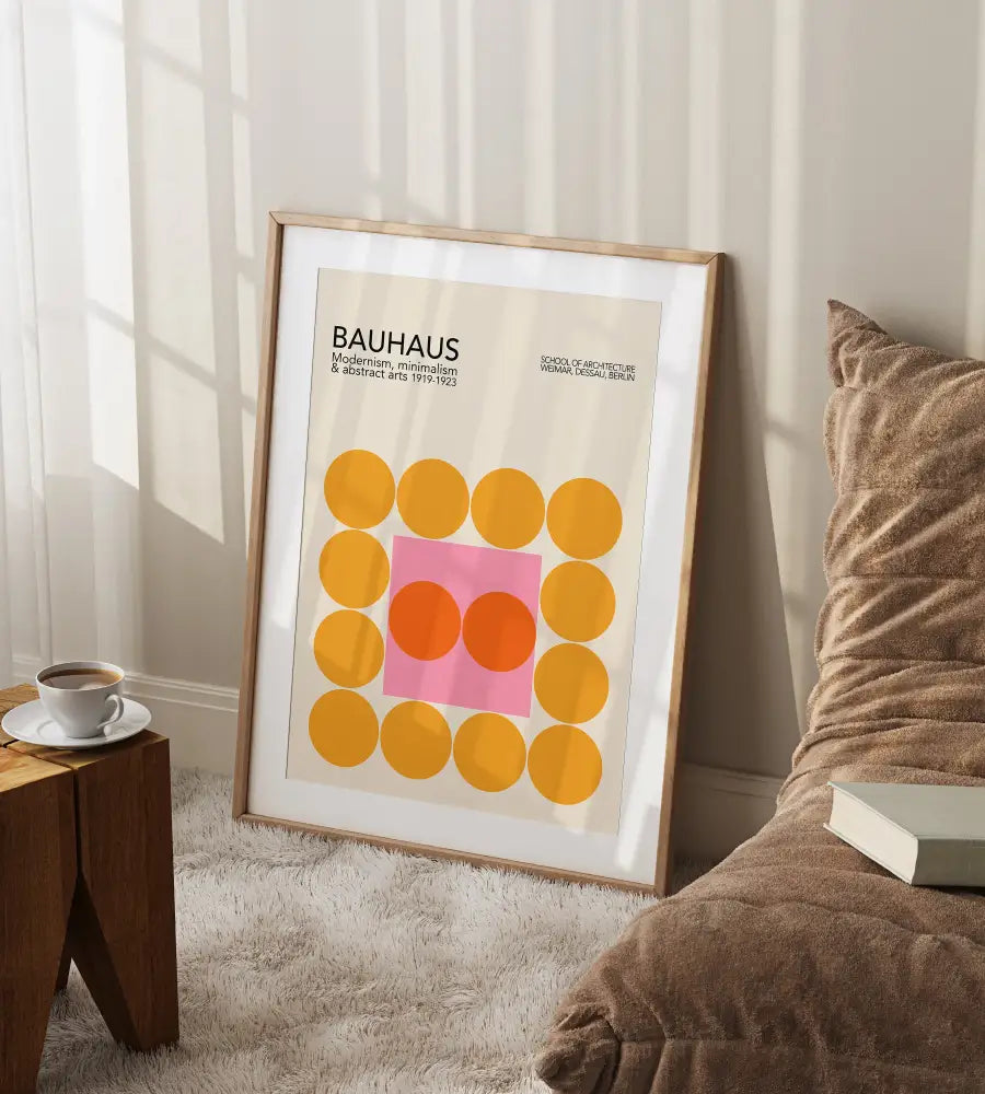 Bauhaus red & blue geometric eye canvas print living room wall art