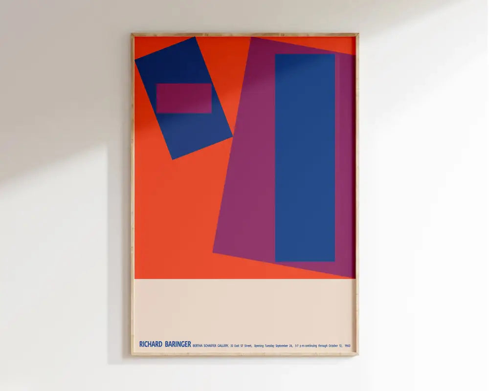 Bauhaus pink geometric wall art canvas – living room framed poster