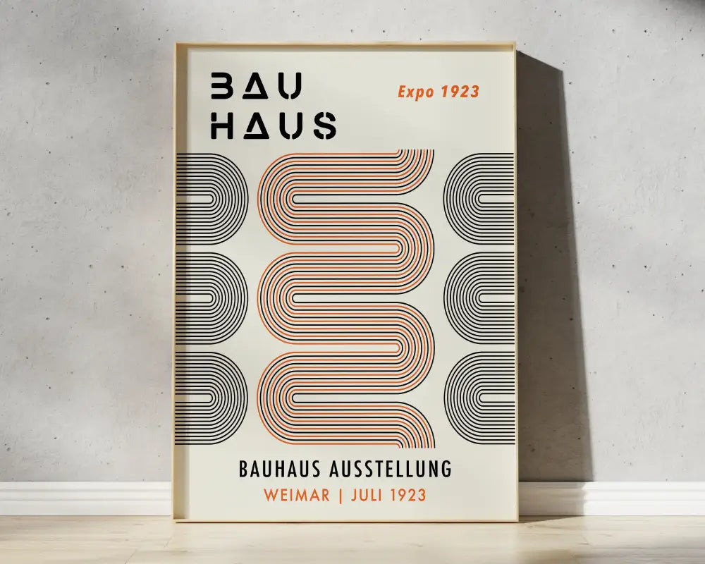 Bauhaus pastel geometric wall art canvas – living room framed poster