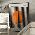 Bauhaus bright orange stripe poster living room wall decor