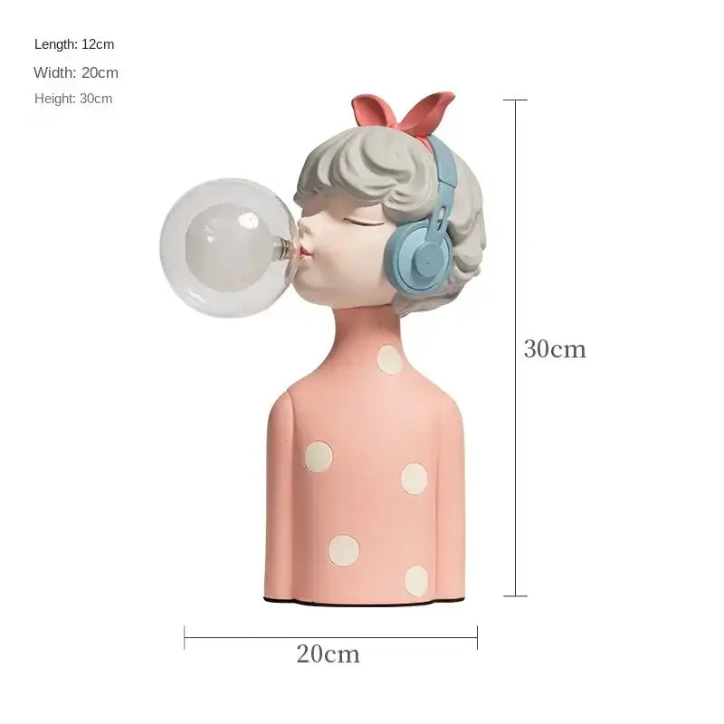 Decorbites bubble girl resin night light bedroom desk ornament
