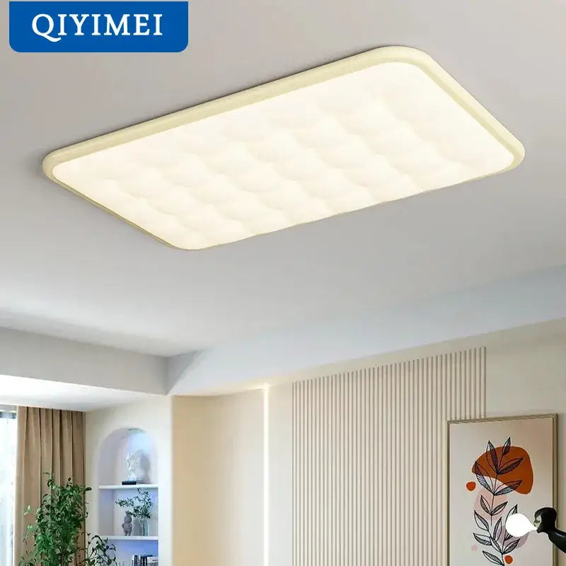 Decorbites bubble led rectangular quilted ceiling light living room