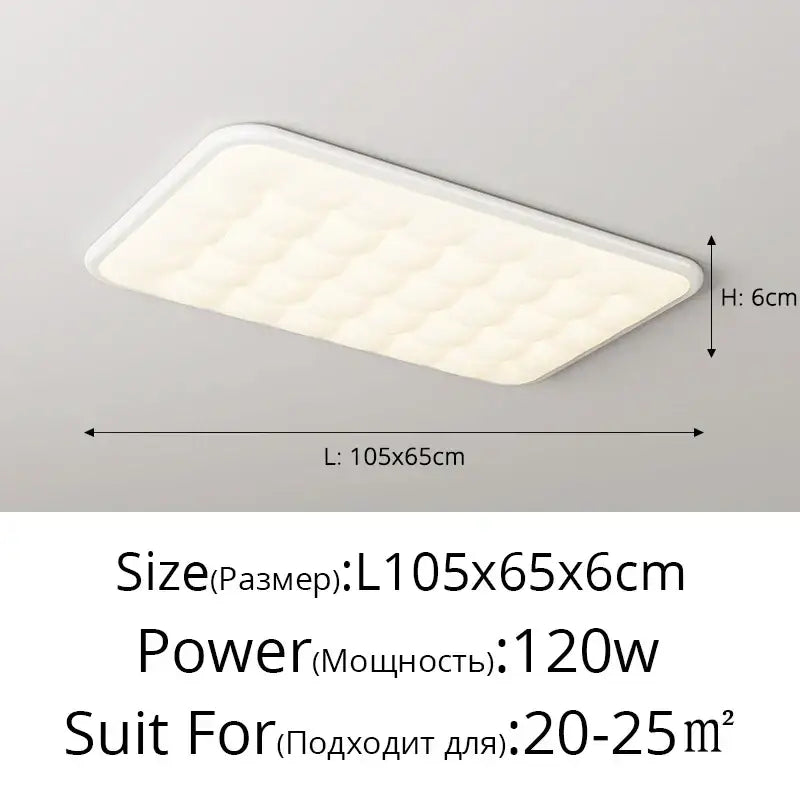 Decorbites bubble led rectangular quilted ceiling light living room