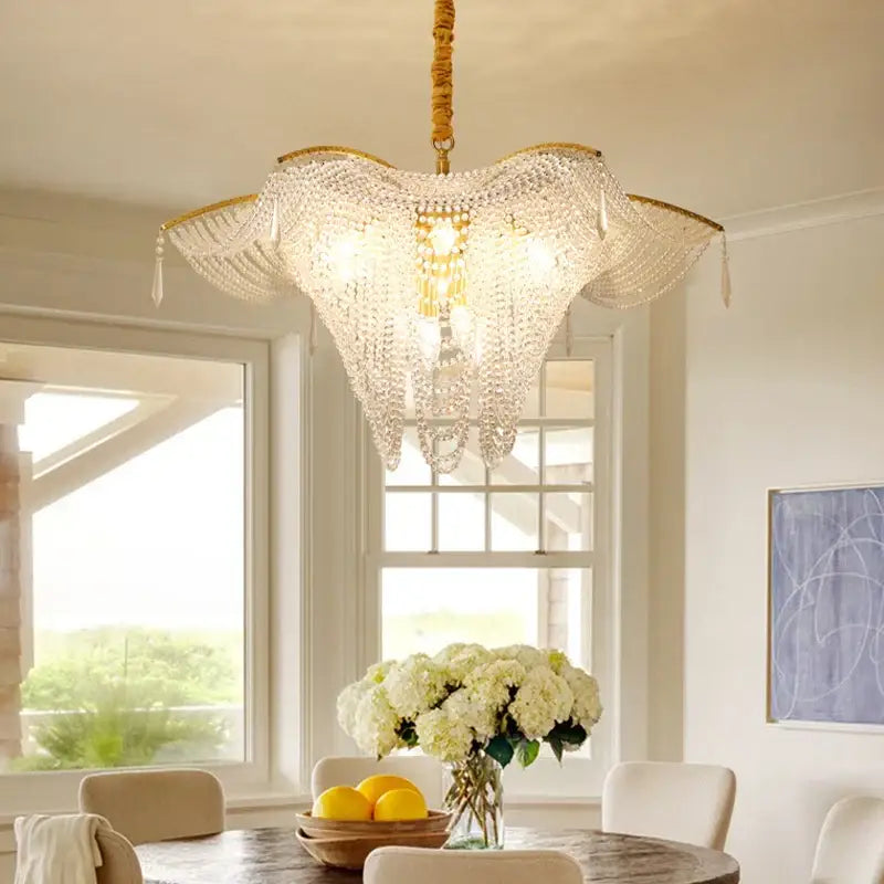 Decorbites butterfly crystal bead large gold chandelier living room