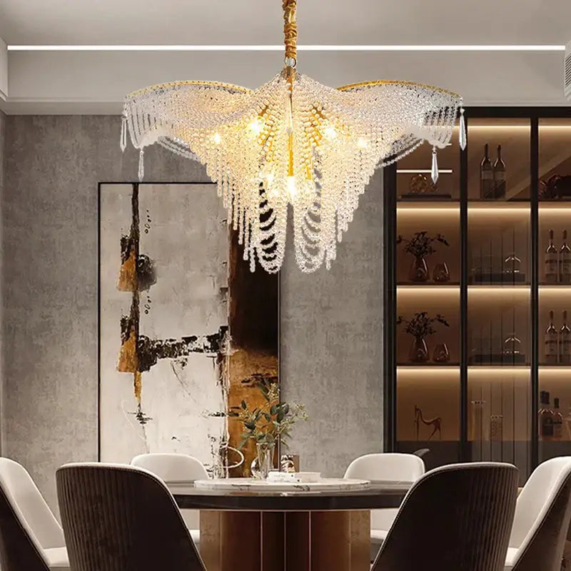Decorbites butterfly crystal bead large gold chandelier living room
