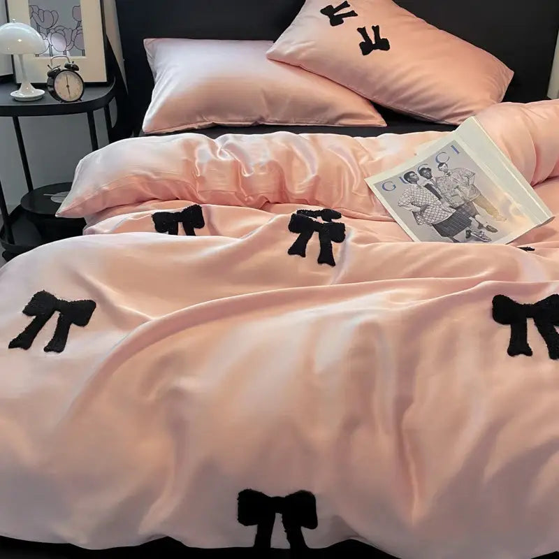 Decorbites butterfly embroidered black & white pi pillow bedroom decor