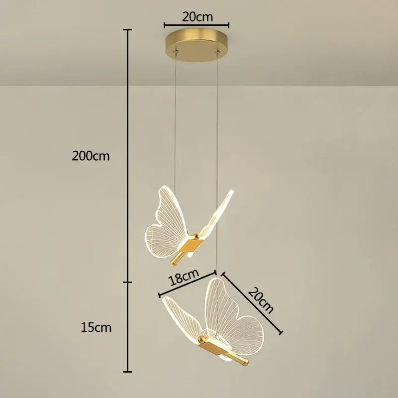 Decorbites butterfly pendant light gold dining room hanging lamp