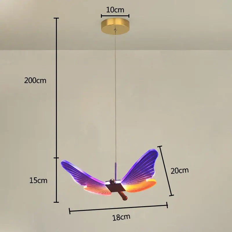 Decorbites butterfly pendant light gold dining room hanging lamp