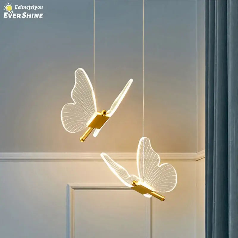 Decorbites butterfly pendant light gold dining room hanging lamp