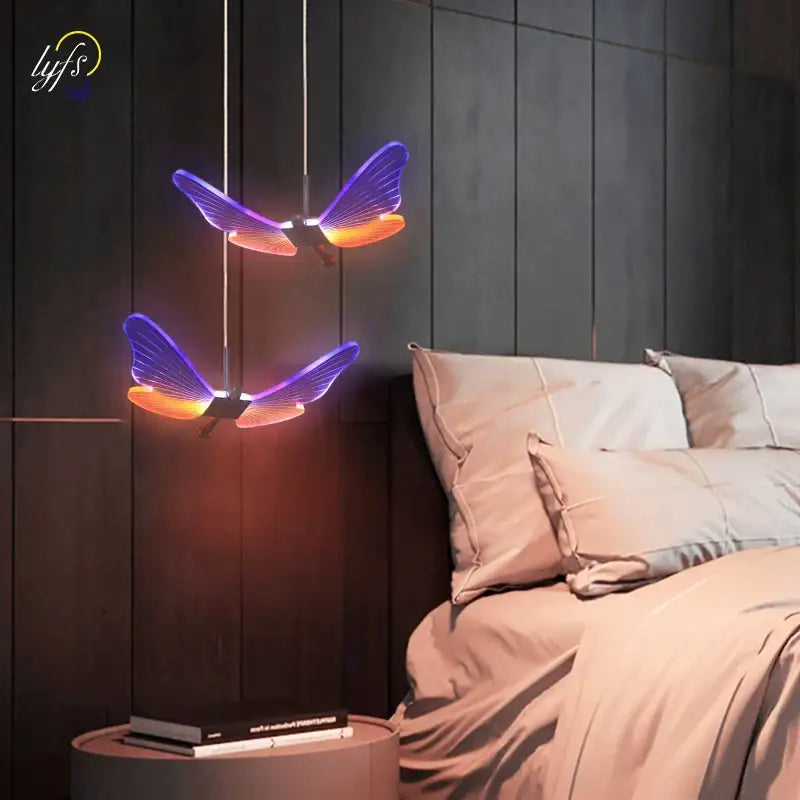 Decorbites butterfly pendant light gold dining room hanging lamp