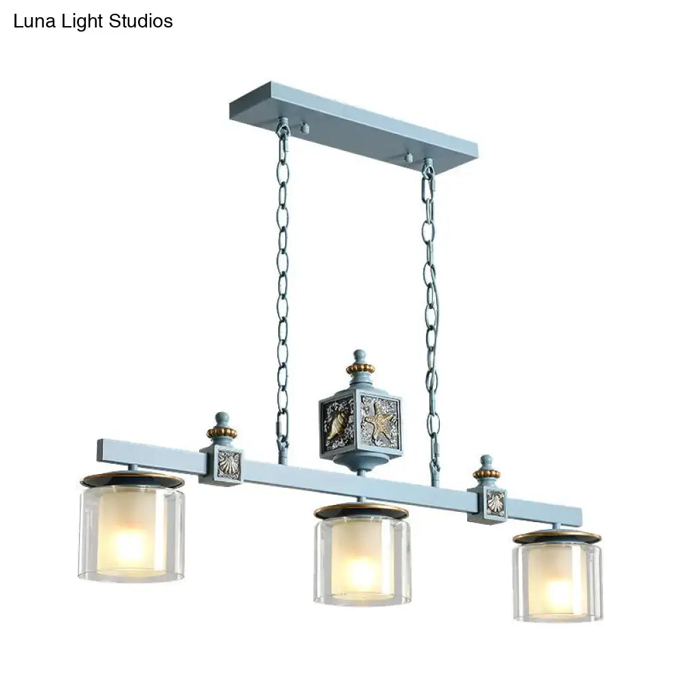Cartoon sky water blue shell chandelier – kitchen island pendant light