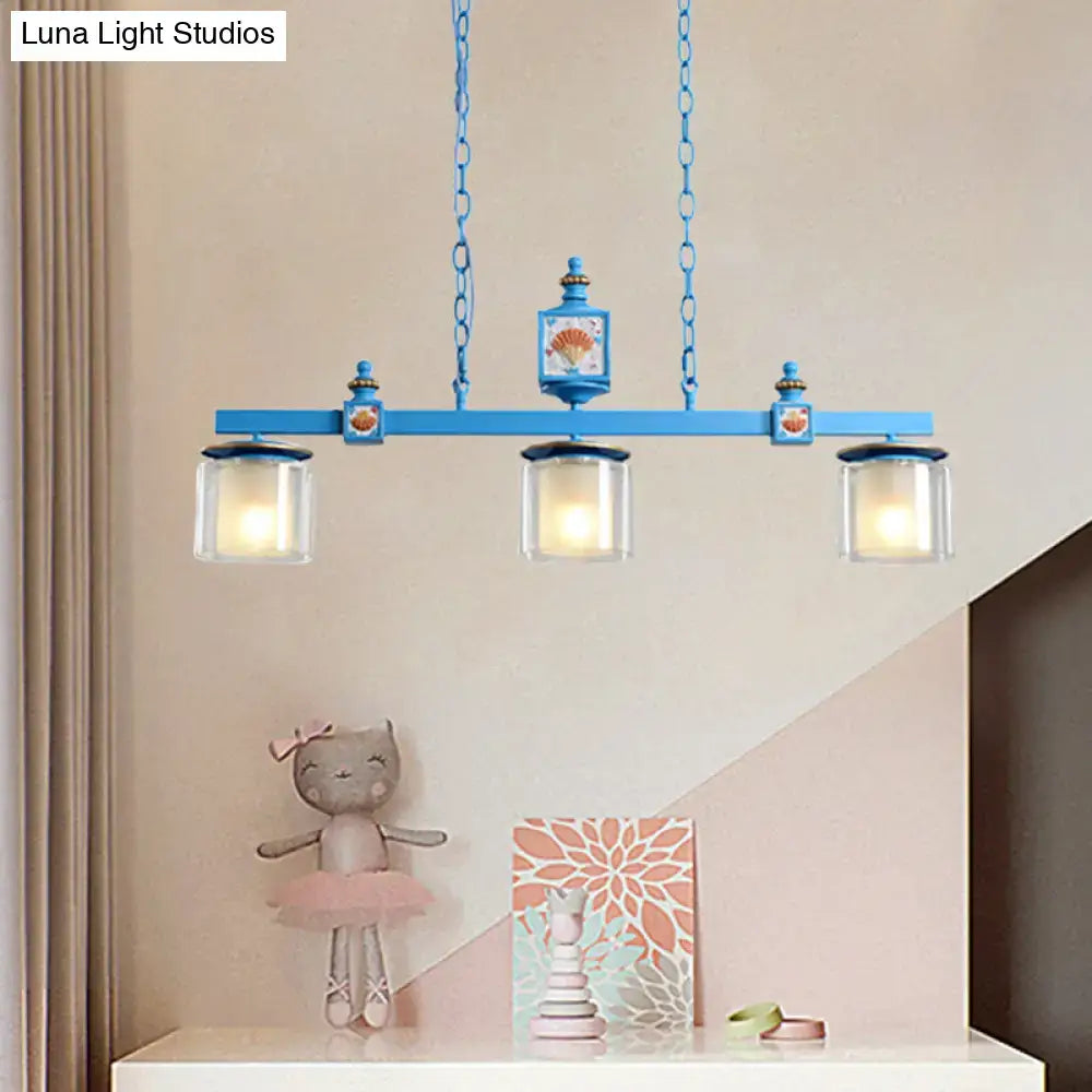 Cartoon sky water blue shell chandelier – kitchen island pendant light