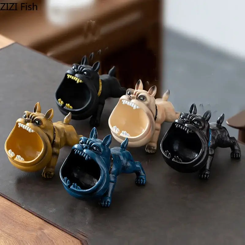 Decorbites cartoon dog ashtray black & gold living room resin decor