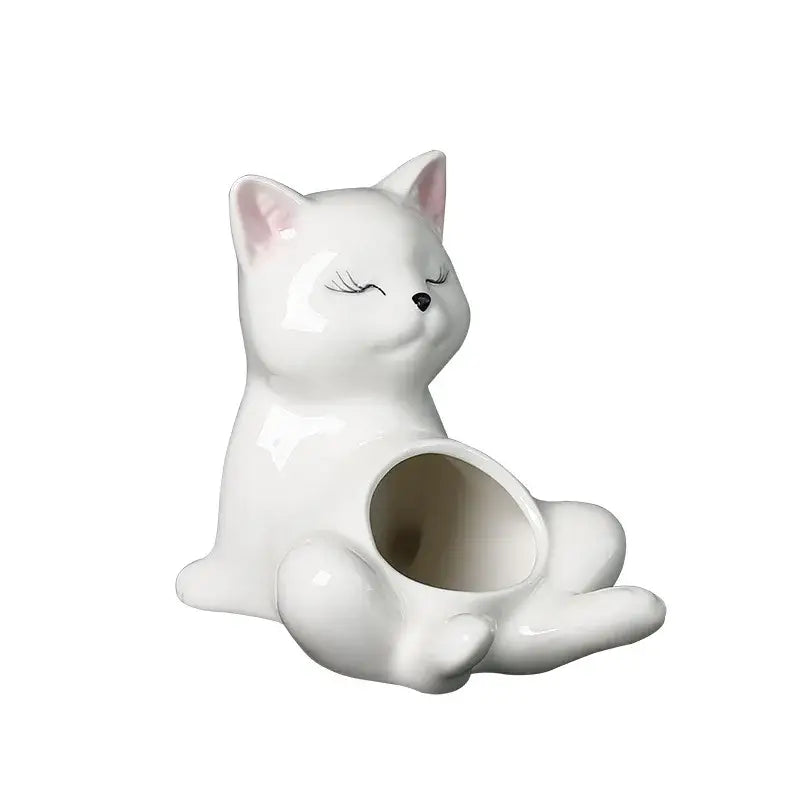 DecorBites™ Cartoon Kitten Ceramic Flowerpot Succulent Cat Plant Pot Garden Decor
